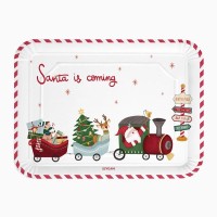 Set di 2 vassoi rettangolari - Arriva Babbo Natale!