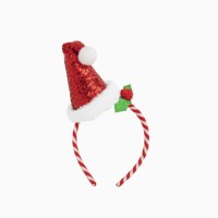 Fascia per capelli con cappello di Natale e paillettes