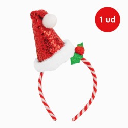 Fascia per capelli con cappello di Natale e paillettes. n�4