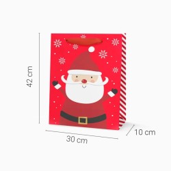 Grande sacchetto regalo natalizio con Babbo Natale e biglietto d auguri - 42 cm. n�1