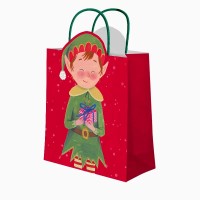 Grande sacco regalo natalizio a forma di elfo - 42 cm