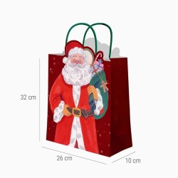 Sacchetto regalo di Natale Babbo Natale - 32 cm. n�3