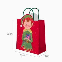 Sacchetto regalo natalizio a forma di elfo - 32 cm. n°2