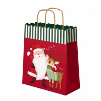 Sacchetto Regalo di Natale Babbo Natale / Renna � 24 cm