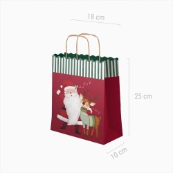 Sacchetto Regalo di Natale Babbo Natale  /  Renna � 24 cm. n�2
