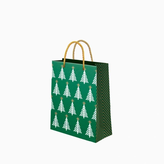 Sacchetto Regalo di Natale con Alberi di Natale � 24 cm 