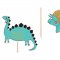 5 Maxi stecchini decorativi Dino Party Roarrrr images:#1