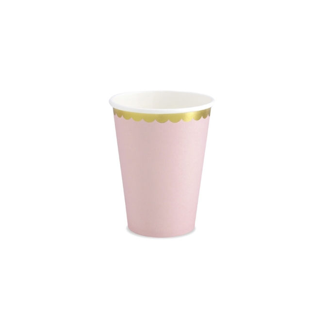 6 tazze rosa baby / oro 