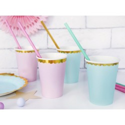 6 tazze rosa baby / oro. n2