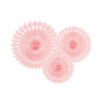 3 Ventagli decorativi Baby Rosa - Carta velina