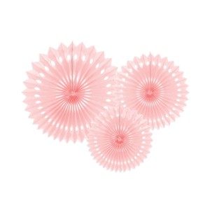 3 Ventagli decorativi Baby Rosa - Carta velina