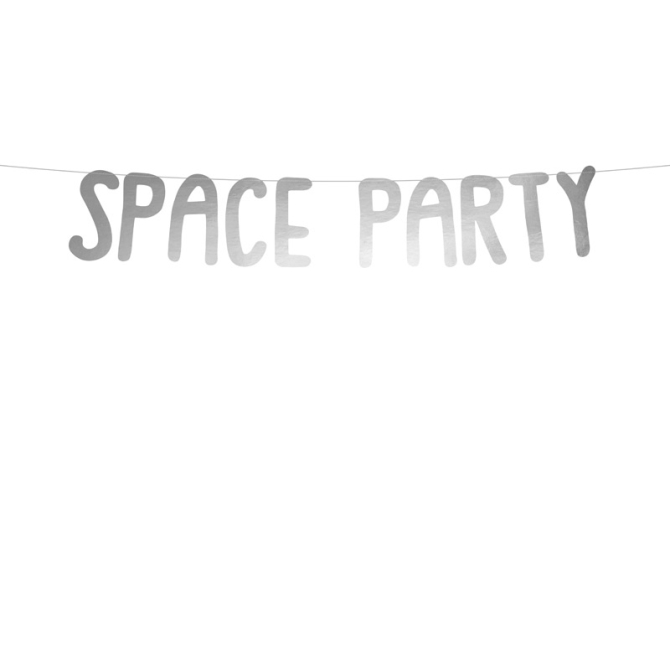 Ghirlanda Space Party argento (96 cm) 