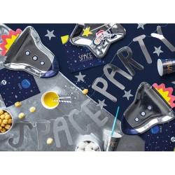 Ghirlanda Space Party argento (96 cm). n1