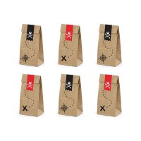 6 sacchetti regalo pirata rossi (18 cm) - Kraft