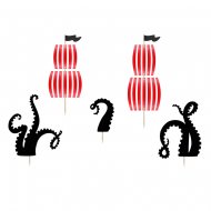 5 Maxi stecchini decorativi Pirata rosso