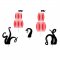 5 Maxi stecchini decorativi Pirata rosso images:#0