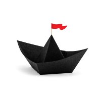 Contiene : 1 x 6 Decorazione Barca Red Pirata (14 cm) - Carta