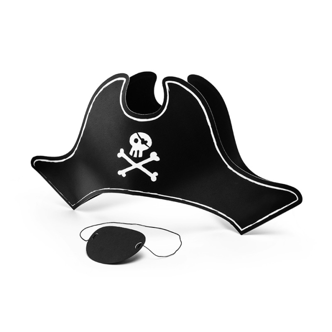 Cappello  +  Benda per occhio Pirata - Cartone 