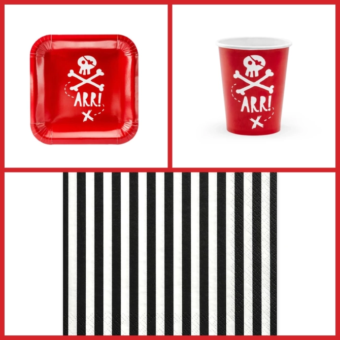 Scatola per feste pirata rossa 