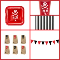 Grande scatola per feste pirata rossa