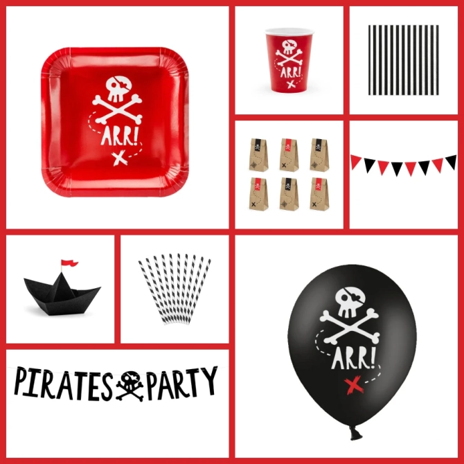 Maxi Scatola per Feste Pirata Rossa 