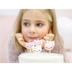 6 Mini Mademoiselle Candele Chat (7 cm). n1