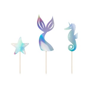 3 Cake topper con sirena - Iridescente