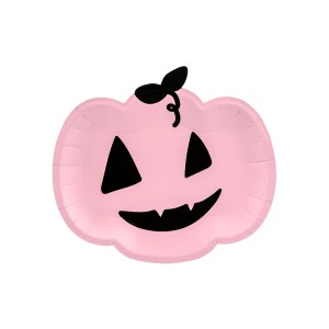 6 Piatti Halloween Zucca Rosa