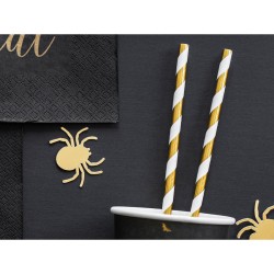 10 cannucce di carta a strisce dorate. n2