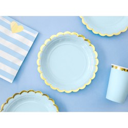 6 Piattini - Baby Blu / Oro. n3