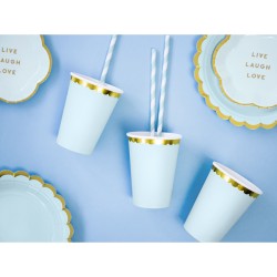 6 Bicchieri Baby Blu / Oro. n2