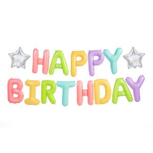 Palloncini Happy Birthday Pastello (3,95 m)