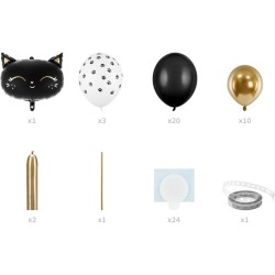 Kit arco per palloncini di Halloween gatto nero. n°1