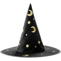 1 cappello da strega Hocus Pocus - nero/oro