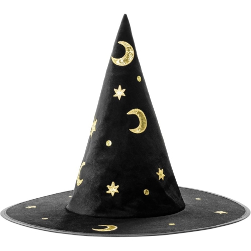 1 cappello da strega Hocus Pocus - nero/oro 