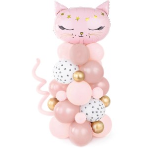 Kit arco di palloncini con gatto rosa