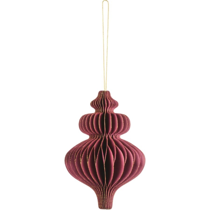Nido d ape stalattite sospeso Borgogna / Oro - 15 cm 