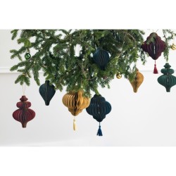 Nido d ape stalattite sospeso Borgogna / Oro - 15 cm. n3