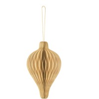 Bottiglia a nido d'ape beige/oro da appendere - 12 cm