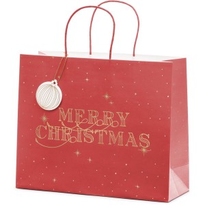 Sacchetto regalo Merry Christmas - Bordeaux (20,5 cm)