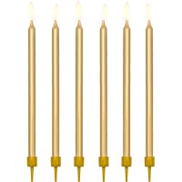 12 candele dorate - 12,5 cm