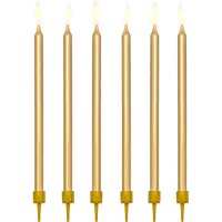 12 candele dorate - 12,5 cm