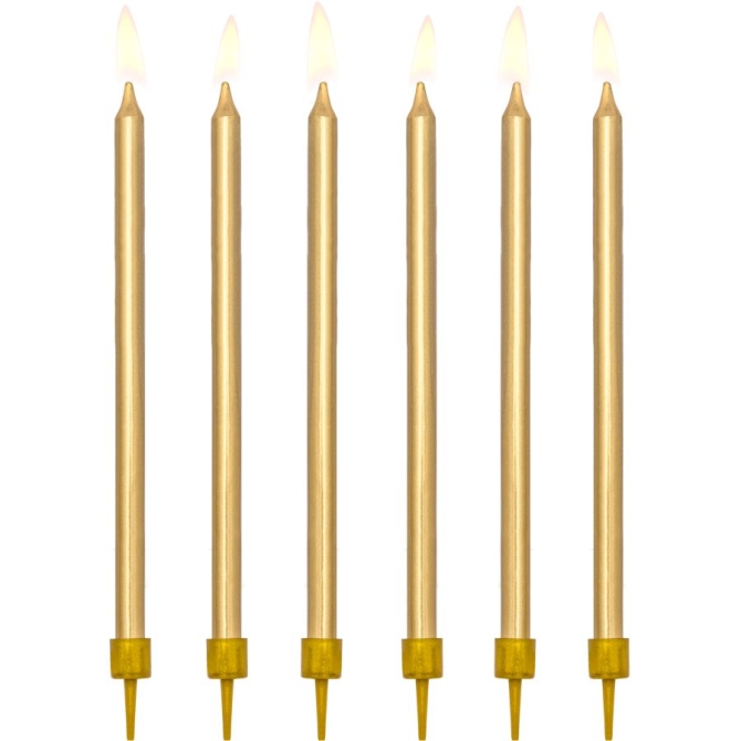 12 candele dorate - 12, 5 cm 