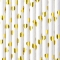 10 cannucce bianche - cuori metallizzati oro images:#0