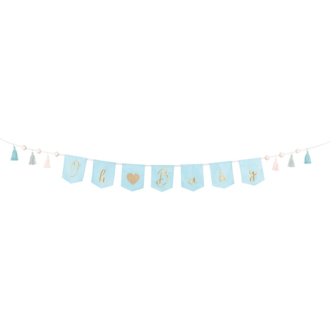 Ghirlanda Oh Baby con nappe blu - 2, 6 m 