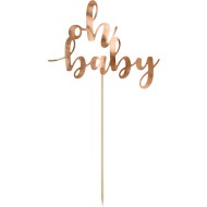 Cake Toppers Oh Baby Oro rosa