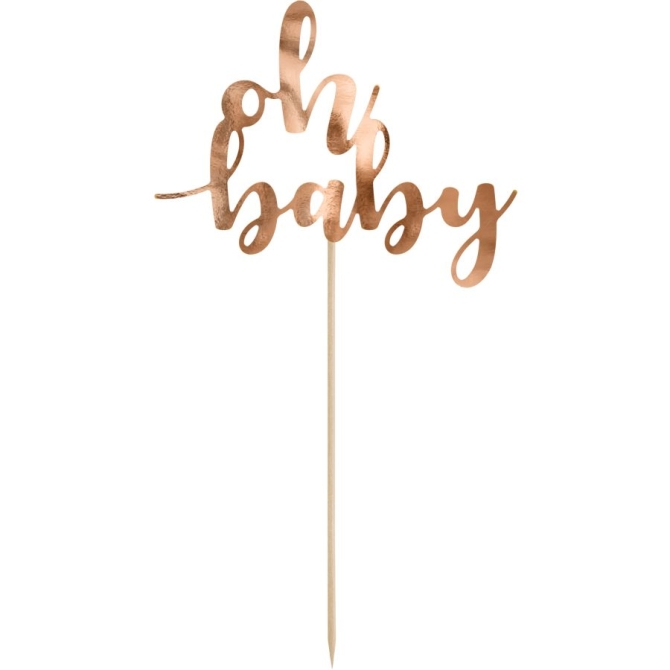 Cake Toppers Oh Baby Oro rosa 