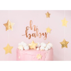 Cake Toppers Oh Baby Oro rosa. n1