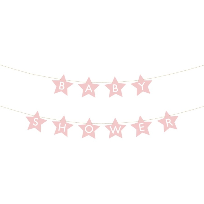 Ghirlanda rosa per baby shower - 2, 90m 