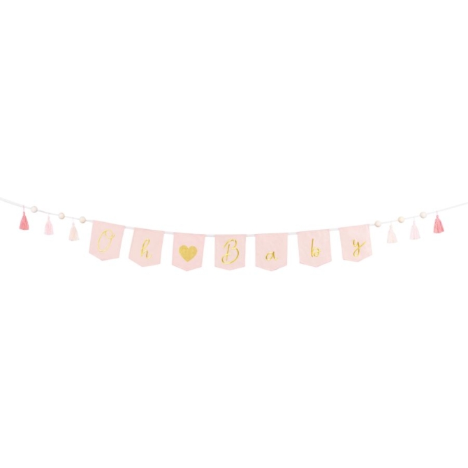 Ghirlanda Oh Baby con nappe rosa - 2, 6 m 